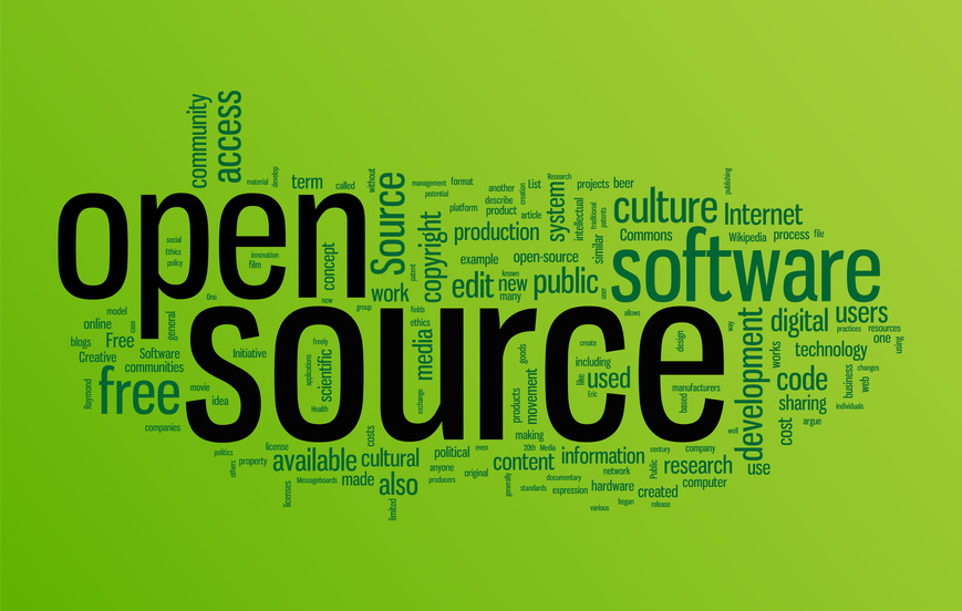 Open source word cloud illustration. Graphic tag collection