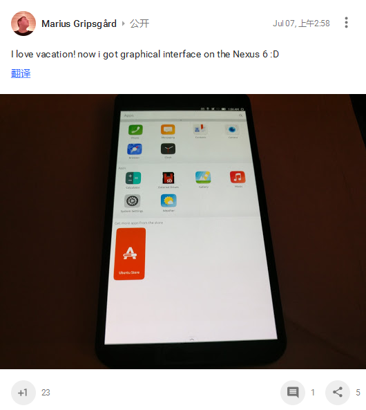 [图]Nexus 6成为非官方Ubuntu Phone