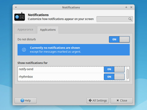Xfce桌面新增‘免打扰’模式以及单一应用通知设置的新特性