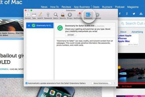 如何删除Safari浏览器的扩展程序 大神教你搞定