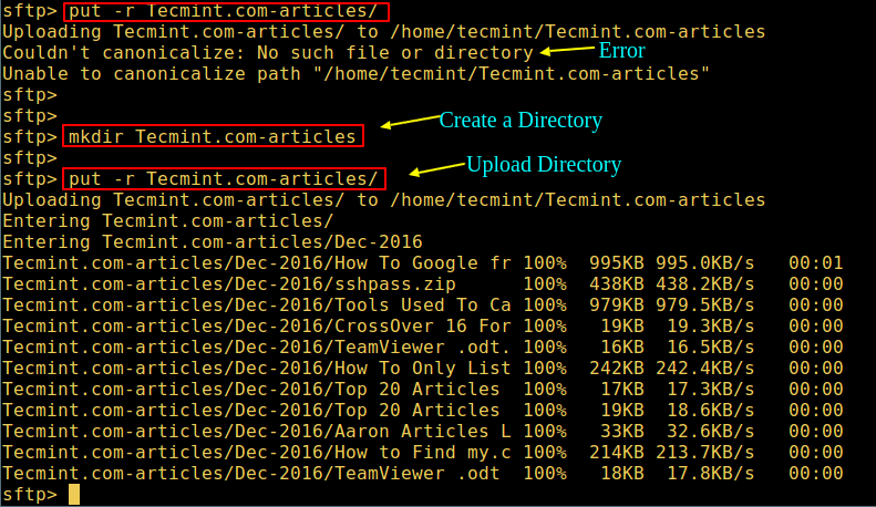 在 Linux 中使用 sFTP 上传或下载文件与文件夹在 Linux 中使用 sFTP 上传或下载文件与文件夹