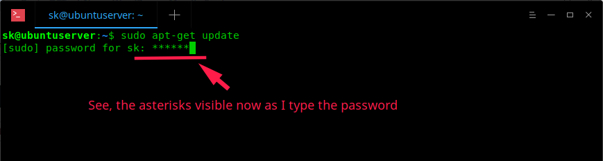 Lets you show asterisks when you enter a password in the terminal Lets you show asterisks when you enter a password in the terminal