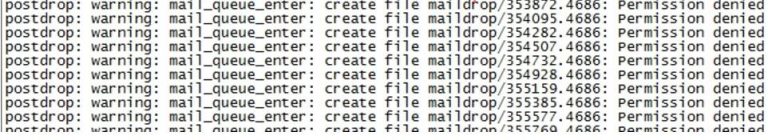 Warning mail queue enter create file maildrop