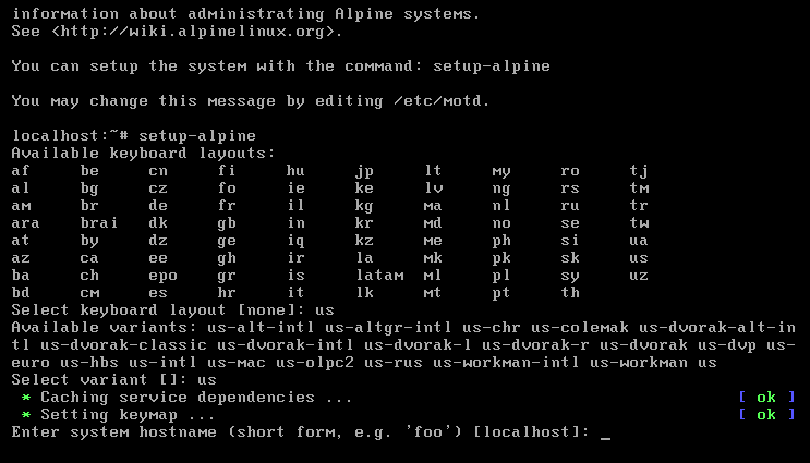 把玩Alpine linux(一):安装把玩Alpine linux(一):安装