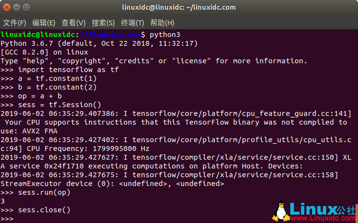 教你如何在Ubuntu 18.04 下安裝 Tensorflow(CPU)教你如何在Ubuntu 18.04 下安裝 Tensorflow(CPU)
