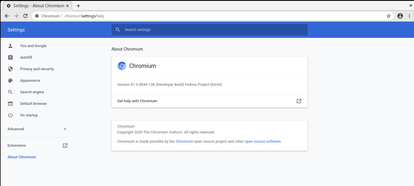 CentOS8安装最新版本Chromium浏览器CentOS8安装最新版本Chromium浏览器