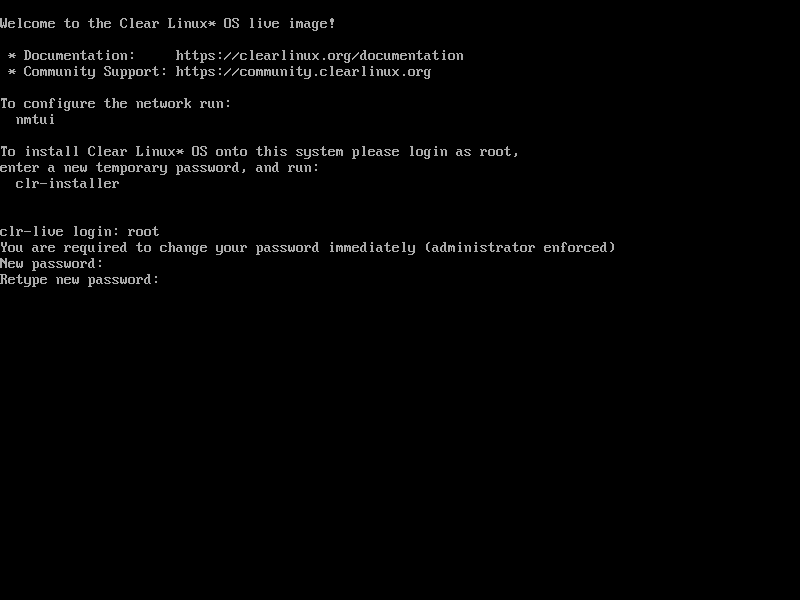 英特尔的ClearLinux安装教程英特尔的ClearLinux安装教程
