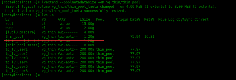 Centos8中创建LVM精简逻辑卷Centos8中创建LVM精简逻辑卷