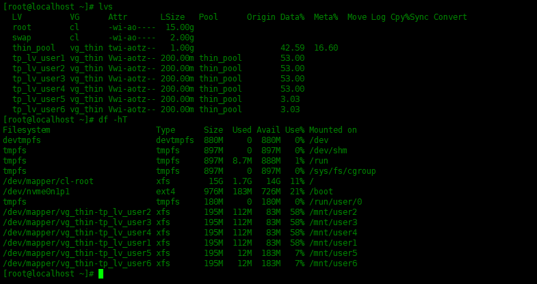 Centos8中创建LVM精简逻辑卷Centos8中创建LVM精简逻辑卷