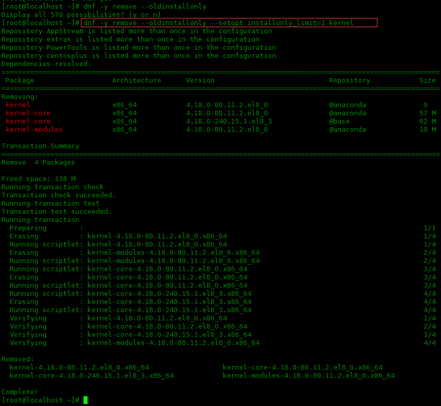 在 CentOS 8 中删除旧的 Linux 内核在 CentOS 8 中删除旧的 Linux 内核