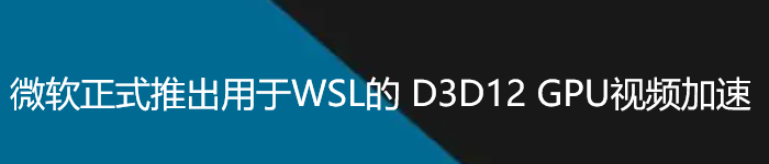 微软正式推出用于 WSL 的 D3D12 GPU 视频加速