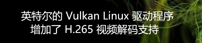 英特尔的 Vulkan Linux 驱动程序增加了 H.265 视频解码支持