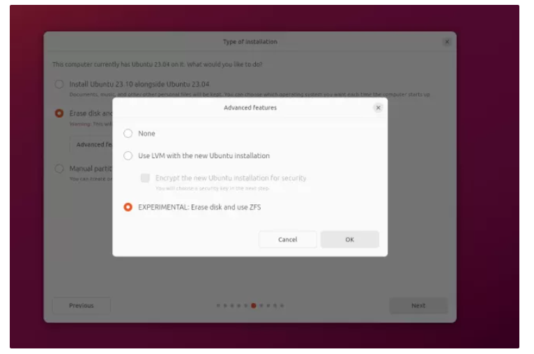 Ubuntu 23.10发行版安装程序将增加对 ZFS 文件系统的支持